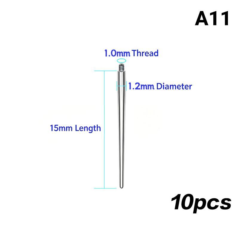 Piercing Insertion Pin Taper Guide Rod Tool 10Pcs Stainless Steel for Safe Nose Lip Navel Body Piercing Stretching