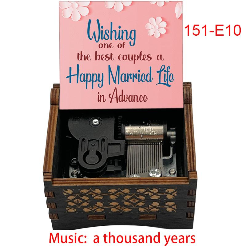 A Thousand Years Melody Popular Wedding BGM Wooden Music Box Famous Movie Hand Operated Movement Lovely Anniversary Couple Gift 3