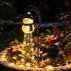 Thoughtful Birthday Gifts for Gardeners Solar Snowman Water Fountain Garden Light, Glowing Yard Lamp with Magic Powered Path Lighting Effect,