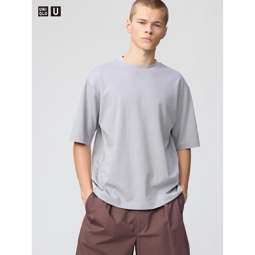 Uniqlo חולצת טי Oversized מכותנה Airism 5 שרוולים