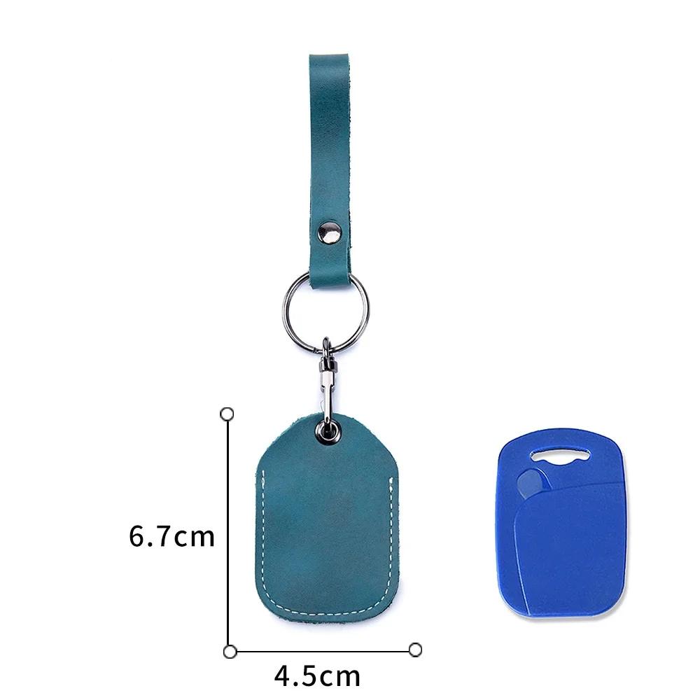 Customizable Leather Cover for Label Starline S96 and PIK Intercom Unisex IC Alarm Tag Mark Protective Case Car Keychain Holder