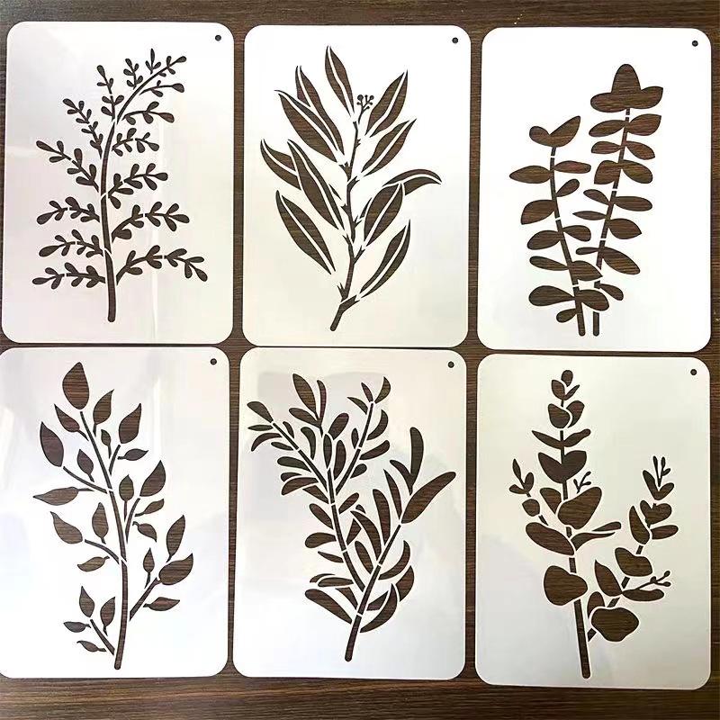 DIY Plant Painting Template, Handmade, Hollow Lace Ruler, Spray Painting Template, Flower and Leaf, Hollow Template, Painting Tool Set, Home Decorat