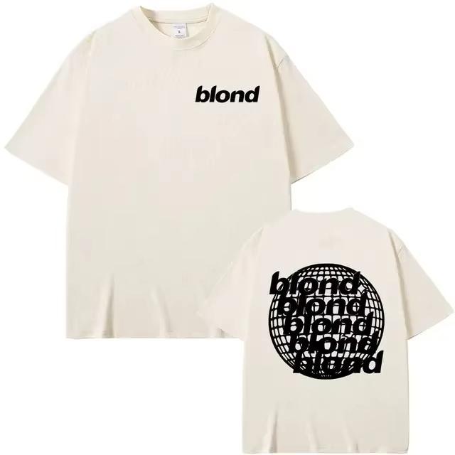 Streetwear Rapper Frank Double Sided Print T Shirt Rap Men's Blond Hip Hop Tshirt Ocean Oversized Women Casual Pure Cotton Tees