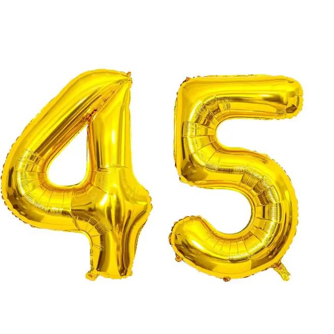 2pcs 40 Inch Number Figure Foil Balloon16 18 20 21 25 30 35 40 Years Adult Old Birthday Party Anniversary Decoration Air Balloon