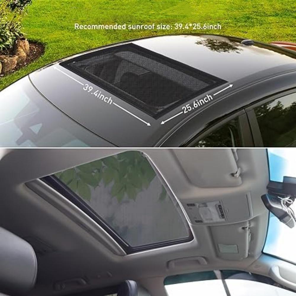 Magnetic Car Sunroof Sun Shade Breathable Mesh Mosquito Prevention Anti-Insect Thermal Insulation Window Screen Car Accessories