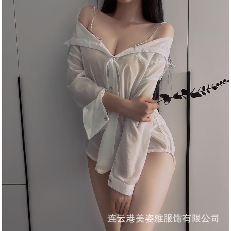 Sex underwear boyfriend style shirt chain seduction uniform couple royal sister secretary sexy pure desire professional thin