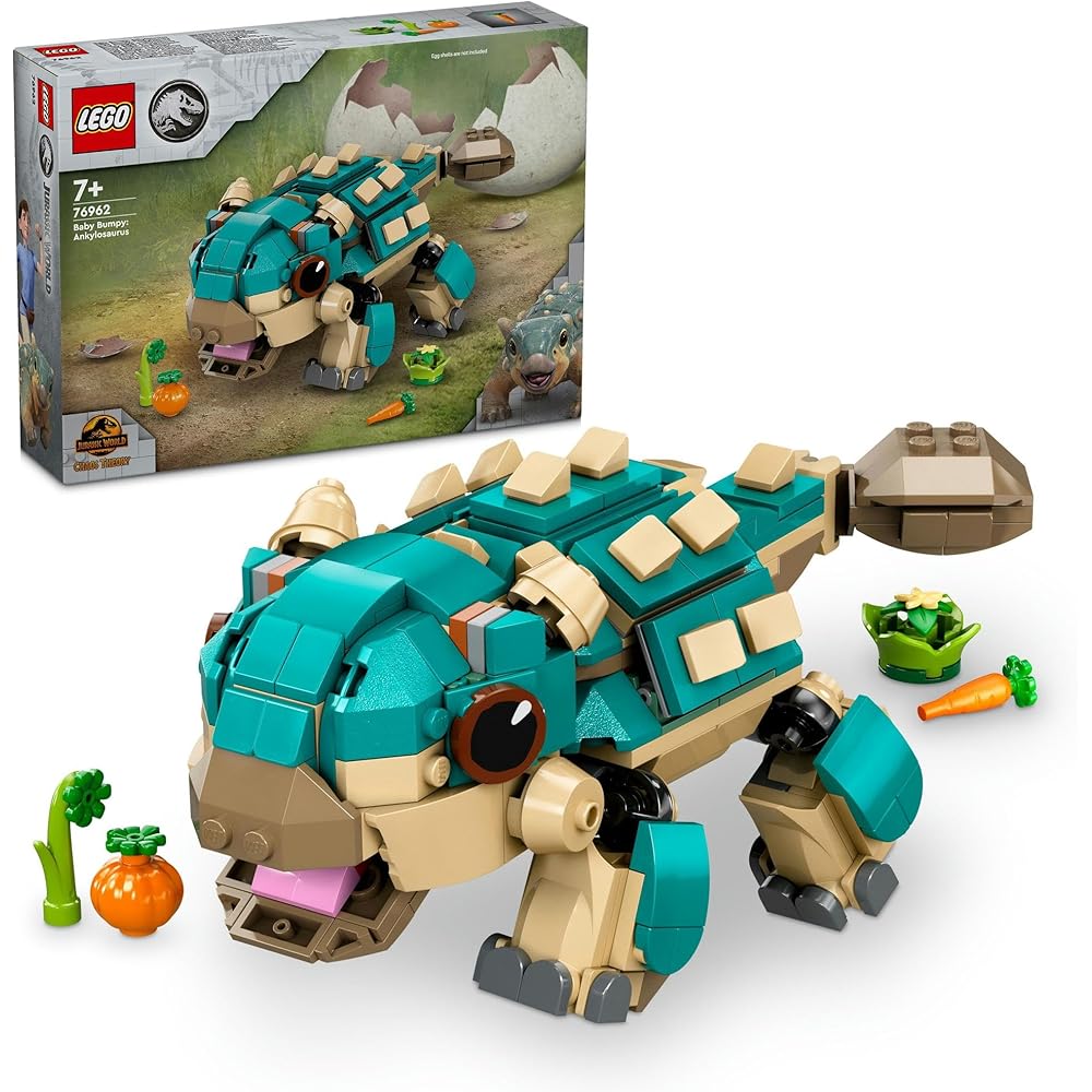 LEGO Jurassic World Ankylosaurus Baby Bumpy Toy Building Blocks for Kids Ages 7-9