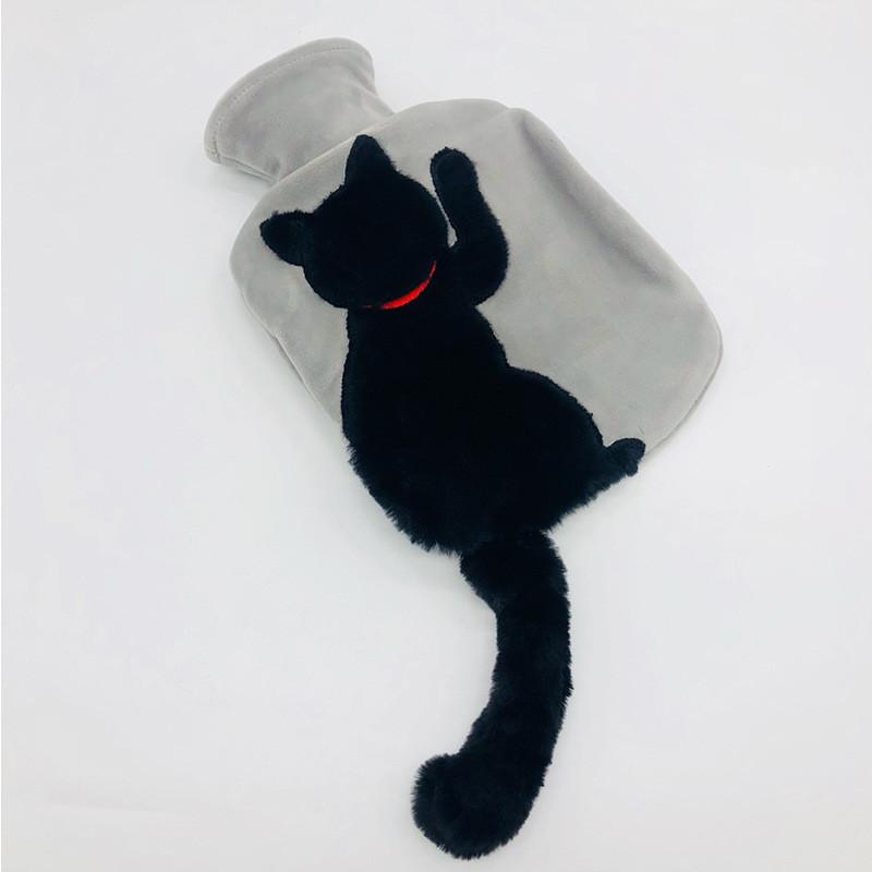 Adorable Plush Cat Design Water Injection Hot Water Bag Soft Durable Pvc Material For Cozy Warmth