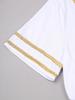 Herre Antikk Gresk Toga Kostyme Kort Erme Gullkant Halloween Romersk Cosplay Kappe