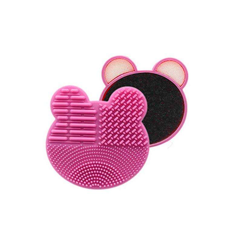 

Очиститель для кистей для макияжа, чистящий коврик для кистей, чистящий инструмент для косметических кистей, скребок для кистей розовый