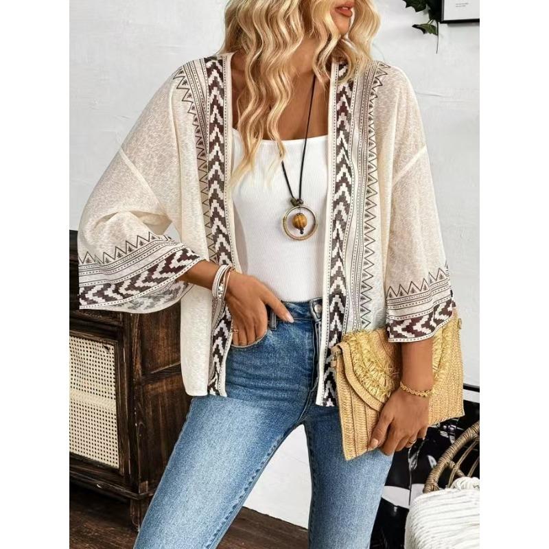 2025 Autumn and Winter New Knitted Sweater Elegant Printed Cardigan