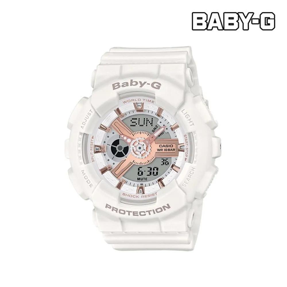 Big Face BA-110 Series Rose Gold White BA-110RG-7ADR G-SHOCK Women's Watch