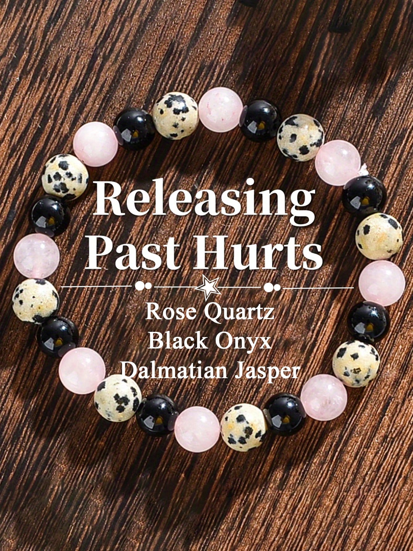 

Браслет-оберег из черного агата и далматинской яшмы - Освобождение от прошлых обид, украшение для йоги и медитации для женщин и мужчин - Балансирует, Самоуверенность разноцветный