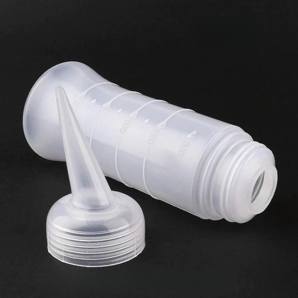 1pcs Hair Cleaning And Rinsing Bottle Shampoo Dispenser Home DIY Hairdressing Styling Tool With Scale Angled Tip Hair Coloring Bottle