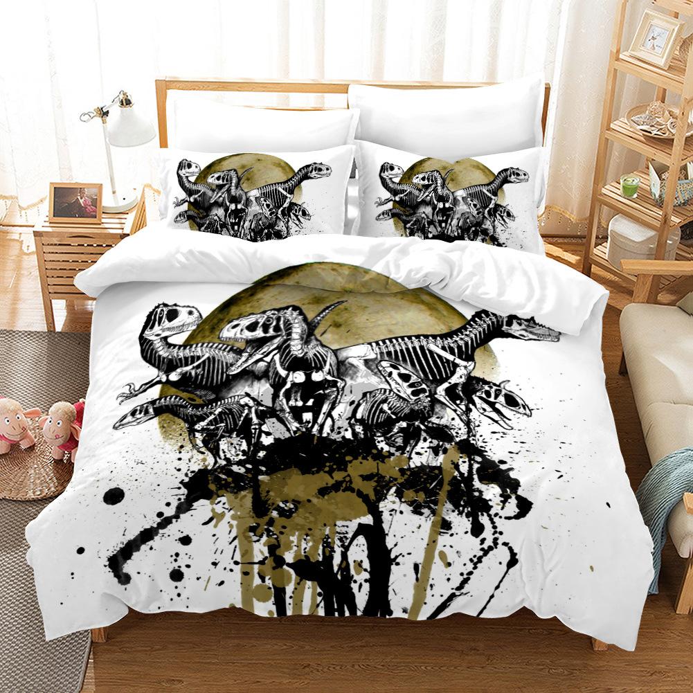 3D Dinosaur Duvet Cover Jurassic Bedding Set for Kids Boys Teen Queen/King/Full/Twin Microfiber Quilt Cover with 1/2 Pillowcase