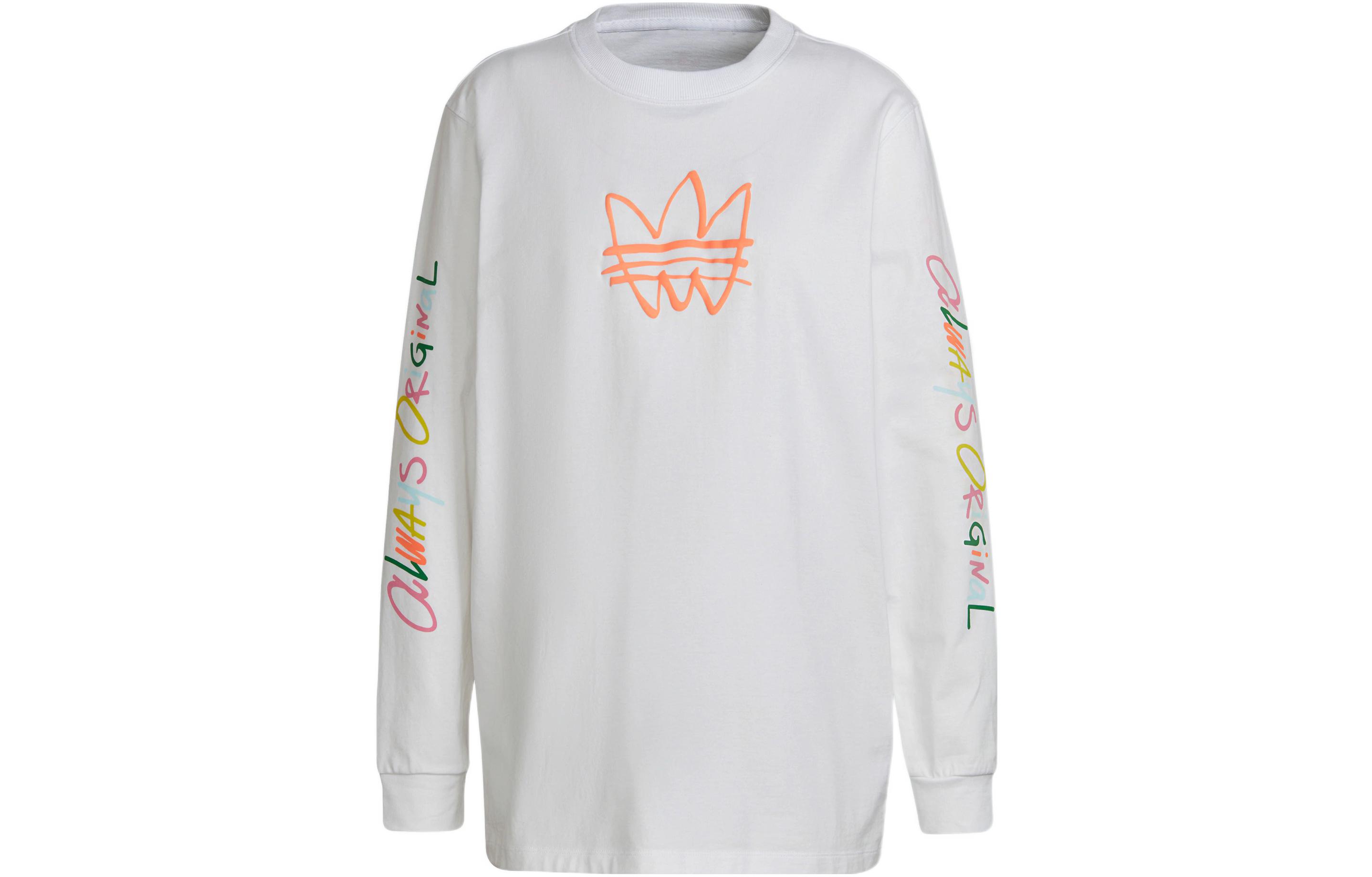 Adidas Originals GRAPHIC LS TEE T Shirt Women s White HN6339 L