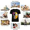 Half Skull And Tongue Out Emoji Print Trendy Casual Short Sleeve T-Shirt Pure cotton T-shirt