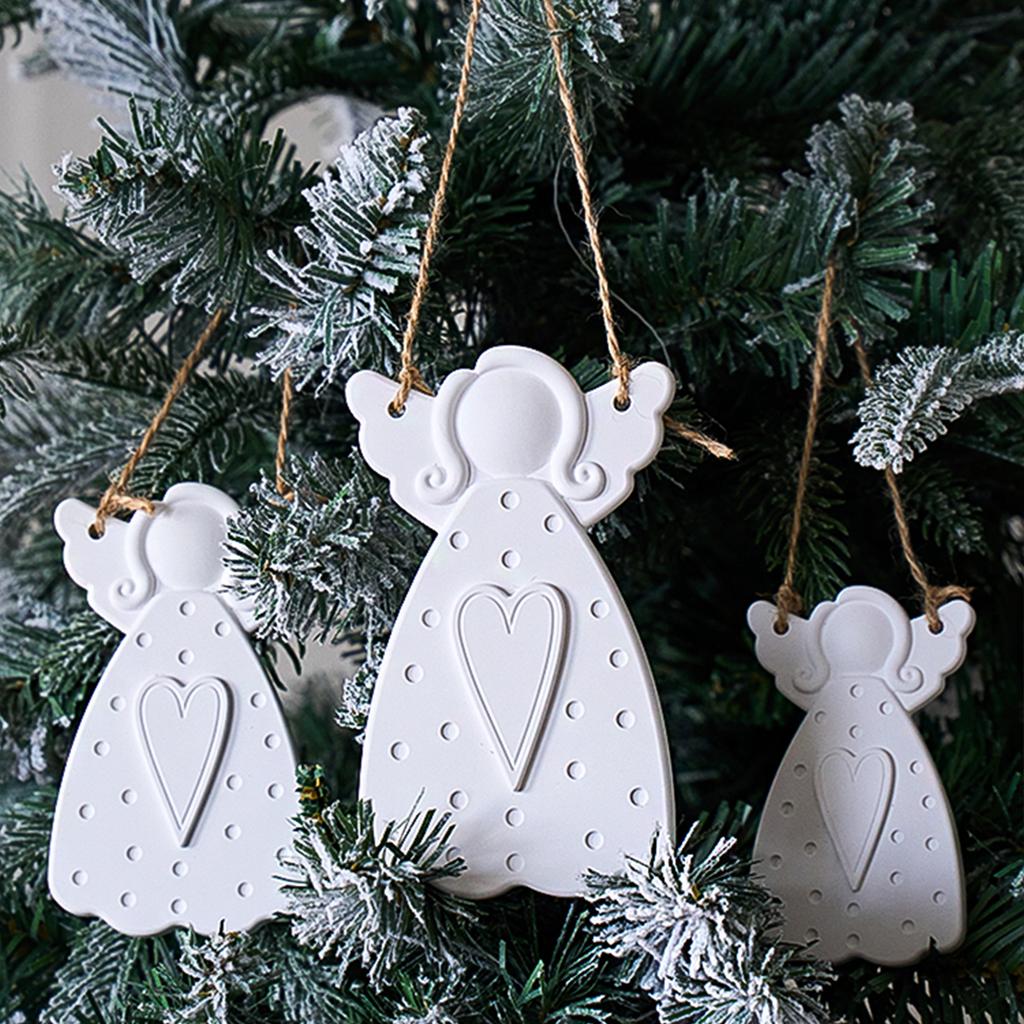 Faceless Angel Silicone Molds DIY Christmas Tree Hanging Ornament Gypsum Molds Concrete Resin Craft Gifts Making Home Xmas Decor