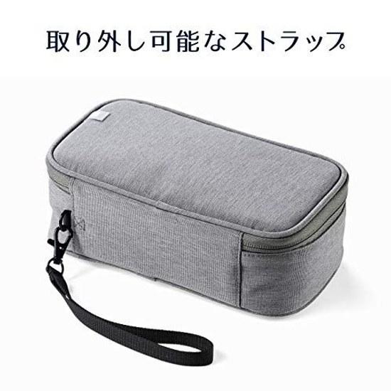 Sanwa Direct Gadget Pouch Deep Type Dividers Travel Business Convenient Item Storage Navy 200-BAGIN019NV