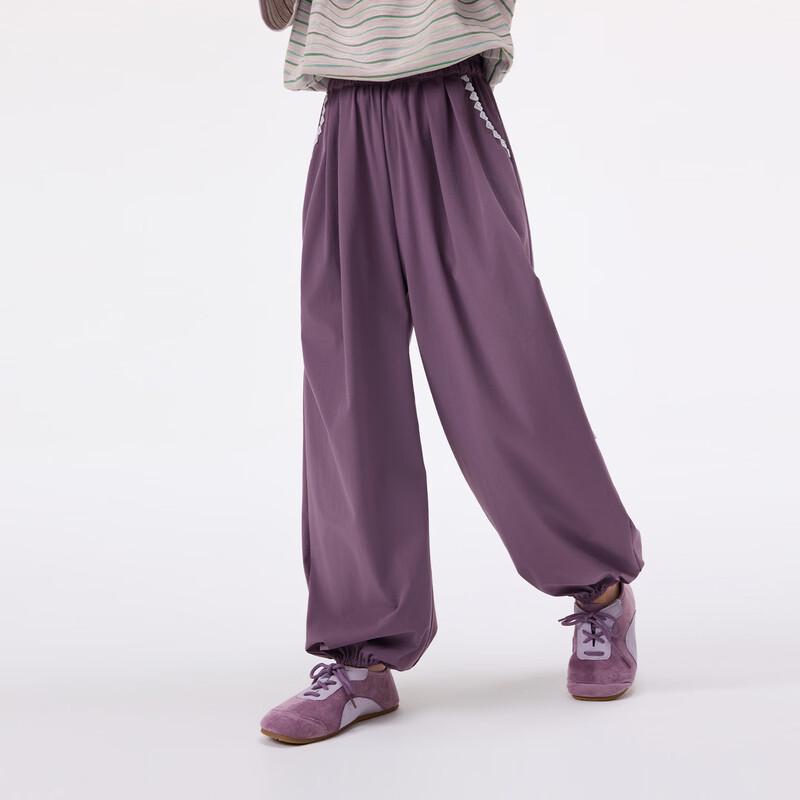 Girls  Loose Breathable Cuffed Wide-Leg Summer Pants 150