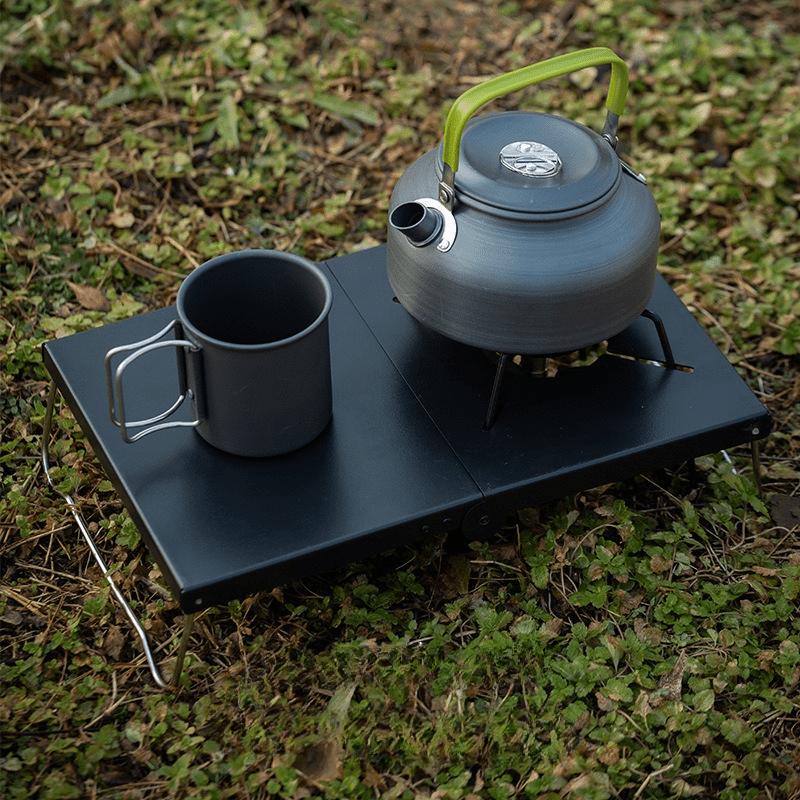 Outdoor Folding Small Table Portable Picnic Table Thickened Steel Plate Spider Stove Table Insulation Table Camping Equipment