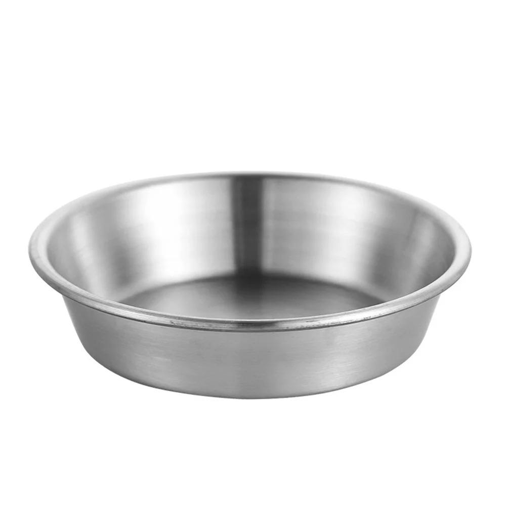 

Маленькая чашка для пищевого соуса из нержавеющей стали, круглая тарелка с фруктовым тортом, закусками, посуда, кухонные инструменты 11CM серебряный