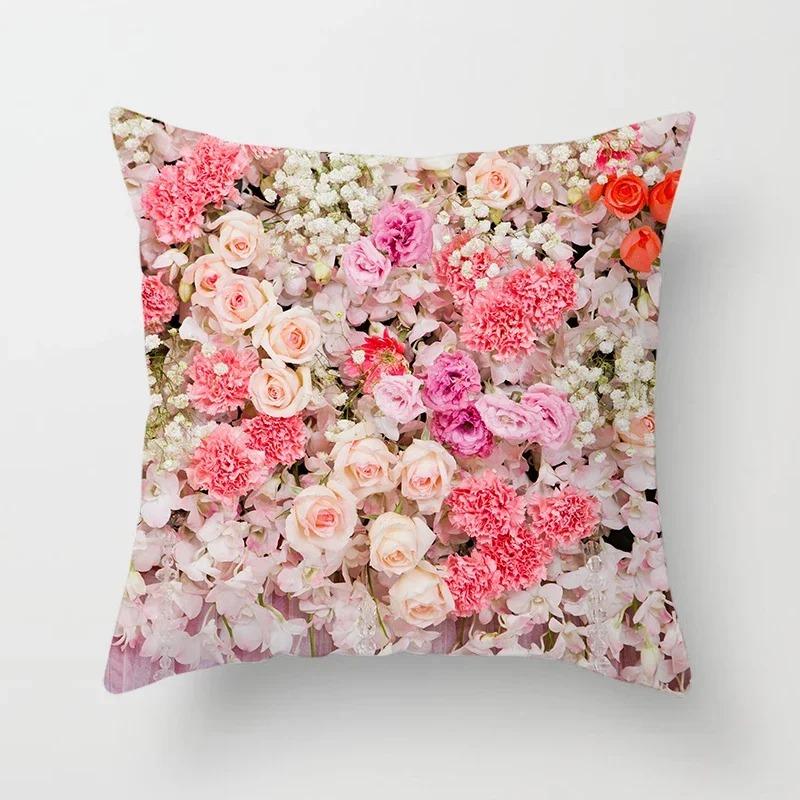 Home Decor Flowers Sunrise Sunset Field Print Pillow Cover Sofa Bedside Car Office Seat Cushion