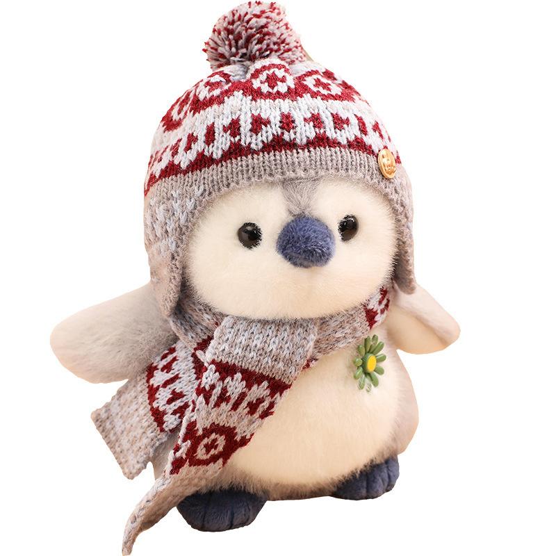 Cute Cute Scarf Penguin Doll Plush Toy Little Penguin Doll Girl Bag Children Soothing Doll