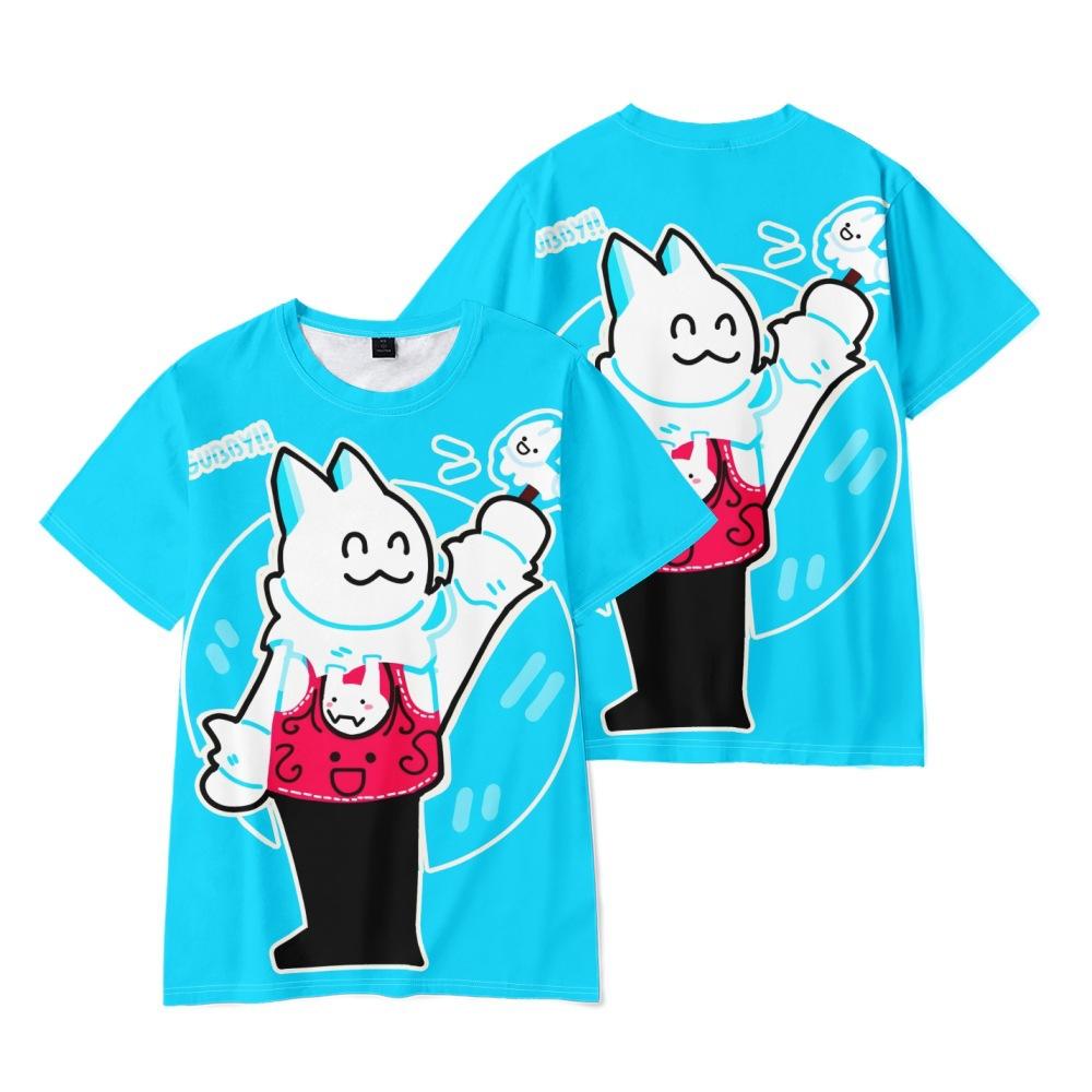 

6 цветов Летняя мода Женские Мужские Повседневные Аниме Губби Мультяшные С принтом Косплей Футболки с коротким рукавом XXS синий