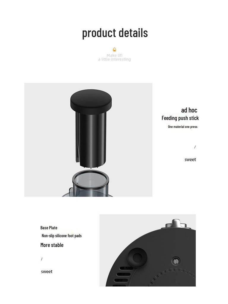 Estrattore di succo domestico multifunzionale completamente automatico per succo di frutta e verdura e separazione della polpa