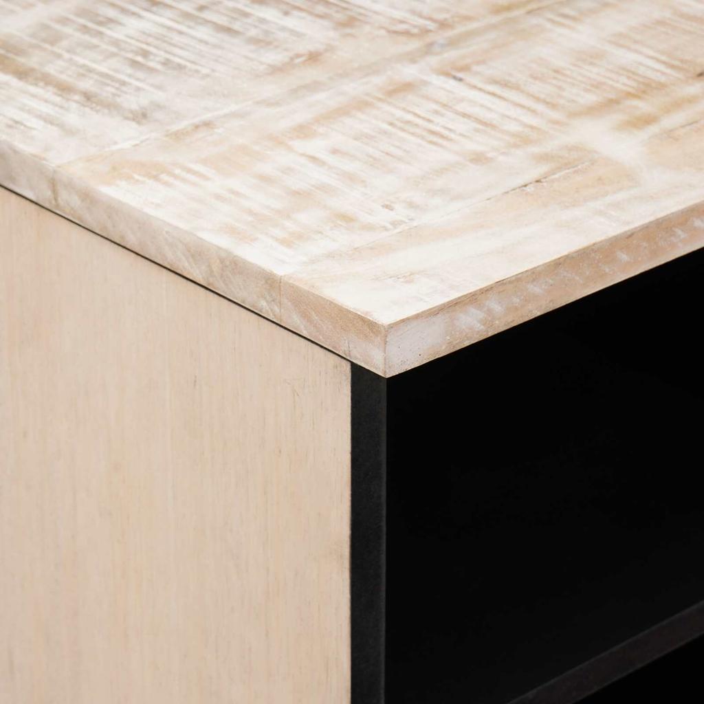 TV Cabinet with Shelf White 80 x 33.5 x 46 cm Solid Mango Wood