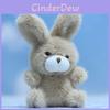 Charming Pink White And Gray Bunny Plush Keychain With Super Soft Fur