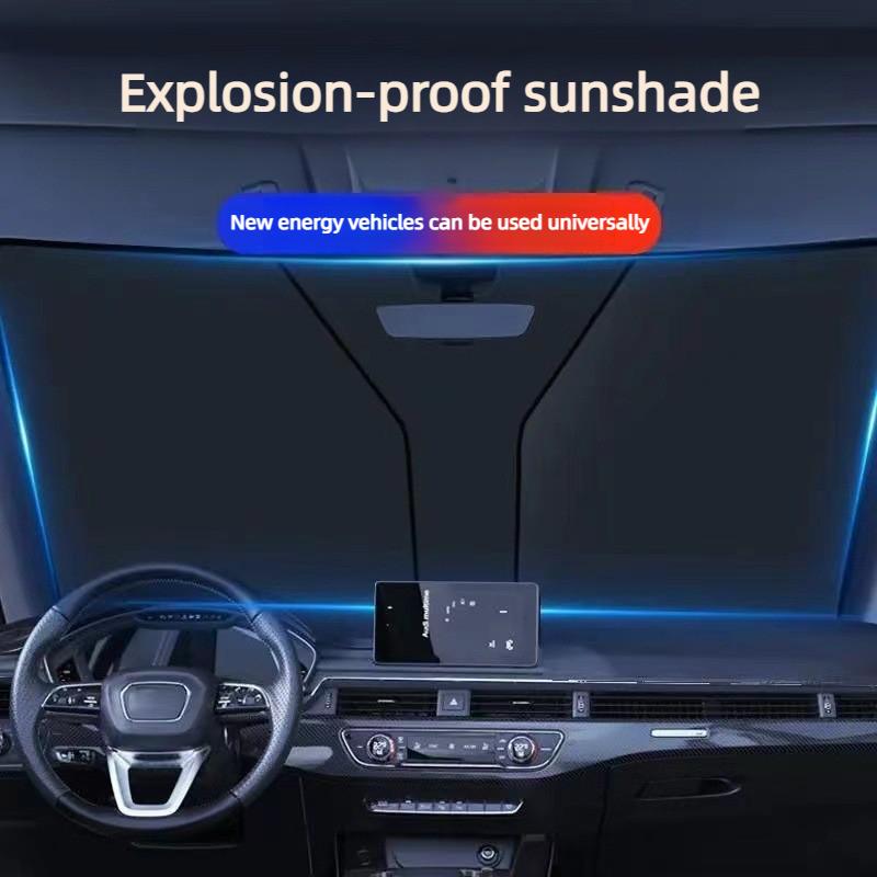 Foldable Car Windshield Sun Shade Reflective UV Protector Collapsible Front Window Sunshade Heat Insulation Shield for SUV Sedan