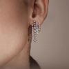 Howfang Sterling Silver Star Light Stud Earrings: Japanese & Korean Design with Inlaid Diamonds and Gray Pearls