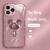 Metal Bear Cartoon Liquid Shell for Apple 13/13 Mini/14 Pro Max/11 Pro/X Premium Glass