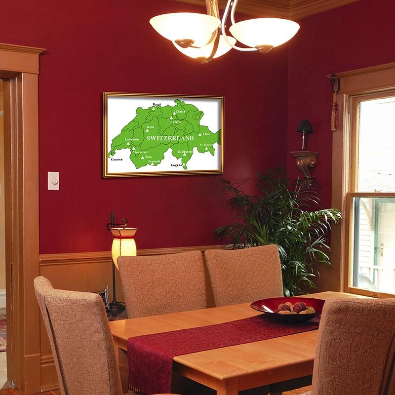 The World Map In English Canvas Wall Art for Home Office Decorations School Teaching Suppiles