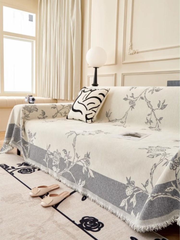 Luxury Chenille Sofa Cover Cloth Sofa Blanket Cover Full Cover Floral Universal Couch Towel Cover Dust Proof Sofa Cushion Cover