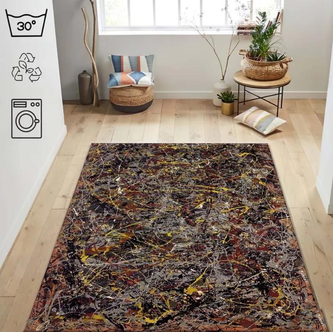 

Art Deco Rug Geometric Carpet Vintage Style Mat Elegant Living Room Decor Modern Area Rug Luxury Home Retro Pattern Floor Mat 40x60cm