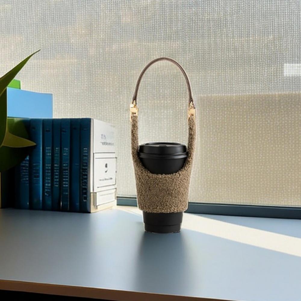 Plush Water Bottle Sleeve Portable Drink Sleeve Holder Handheld Coffee Cup Covers Milk Tea