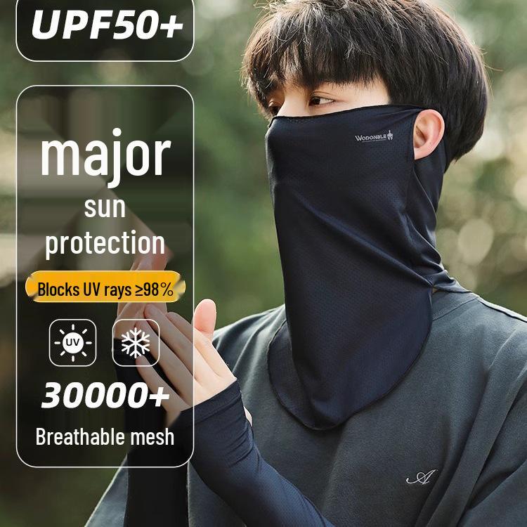 Men's and Women's Ice Silk Full Face Sunscreen Mask for Cycling and Sports