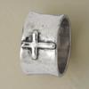 Silver Vintage Cross Wide Band Ring - Unisex Popular Jewelry 2024
