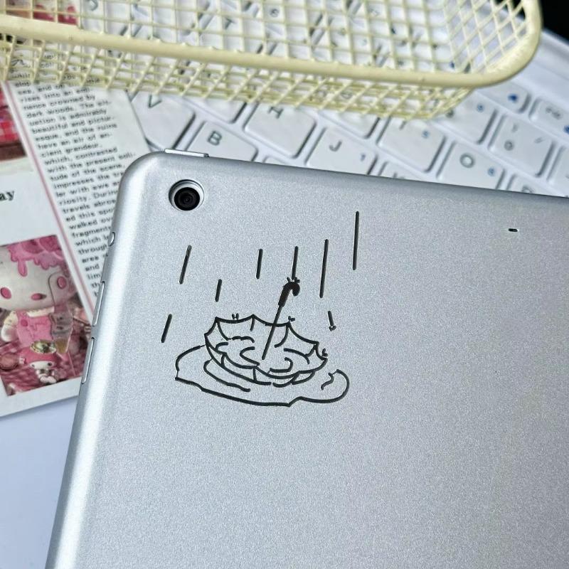 3 Stück Niedliche Wasserspielende Katze 3D Relief Metallaufkleber Stil Wasserdicht Cartoon Abziehbild Deko für Tablet PC Laptops