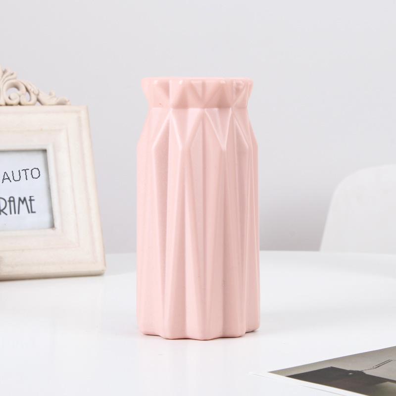 Modern Diamond Origami Plastic Vase for Dry & Wet Flowers - Imitation Glaze Living Room Decor