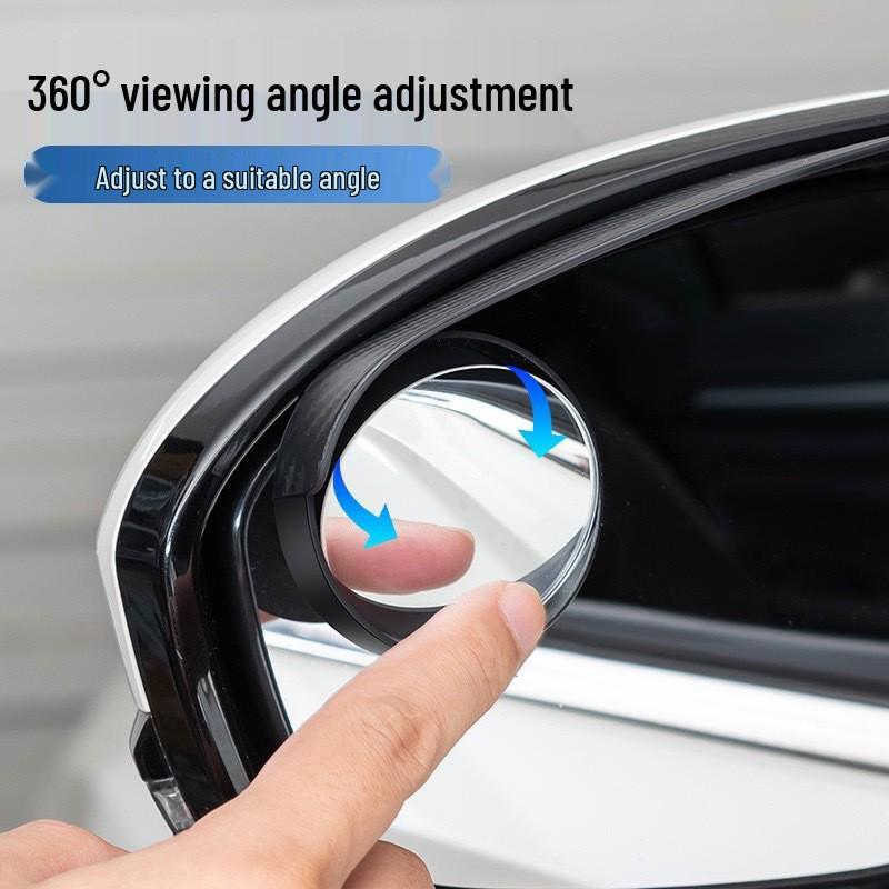 Carbon Fiber Rain Eyebrows with 360° Blind Spot Mirror and Rainproof Visor