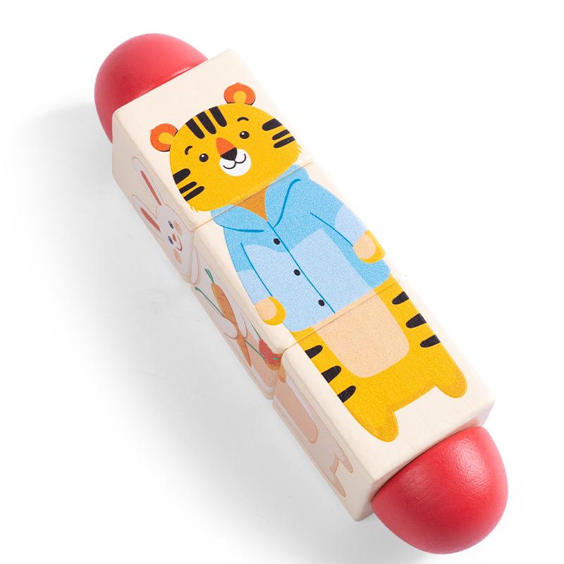 Wooden Forest Animals Marine Animals Rotating Puzzles Fine Motor Training Animal Cognition Matching Puzzle Educational Toys