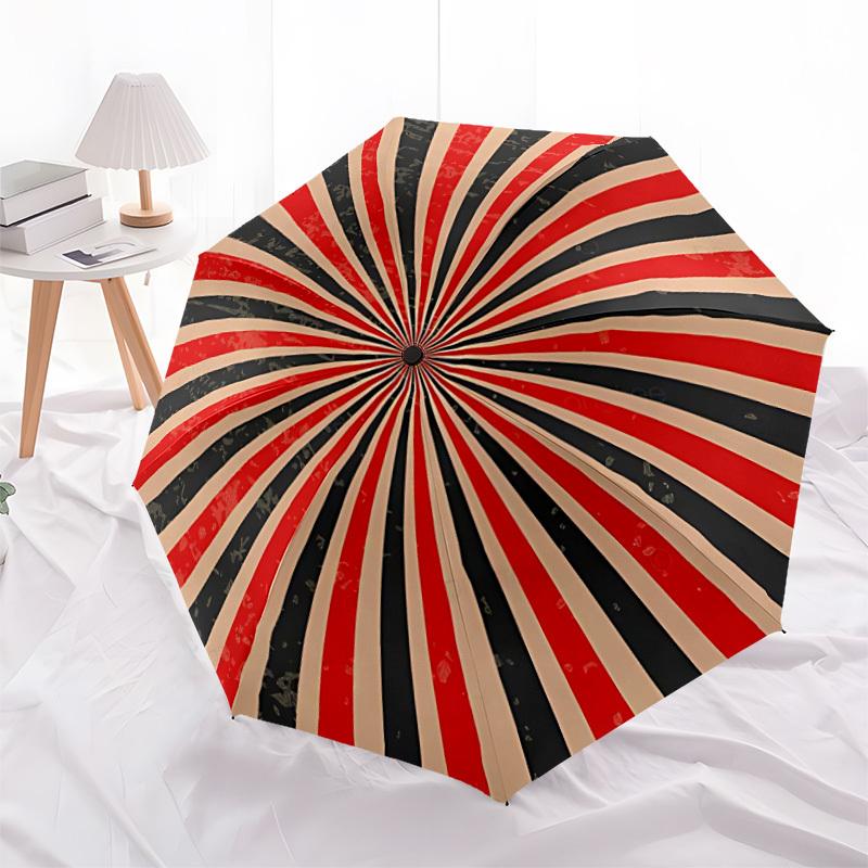 1pc Sunburst Pattern Automatic Folding Umbrella - Design, Durable Iron Frame for Travel, Outdoor, Beach Fashion Accessory a0920041
