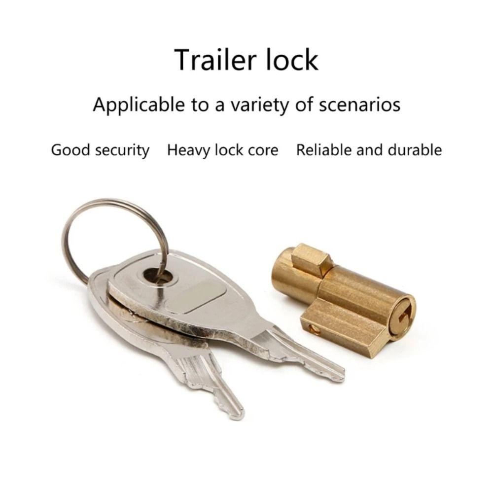 with 2 Keys Trailer Coupling Lock Heavy Duty Lock Cylinder Security Anti-Theft  Lock  Trailers
