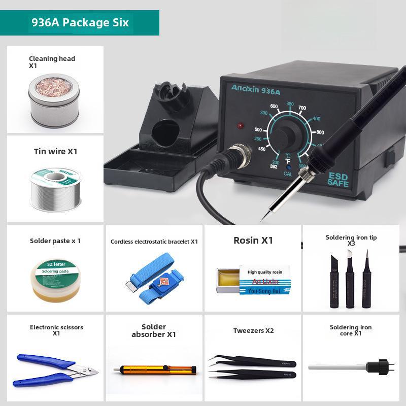 Lixin 936A Adjustable Temp Electric Soldering Iron with Digital Display & Anti-Static Features for Phone Repair