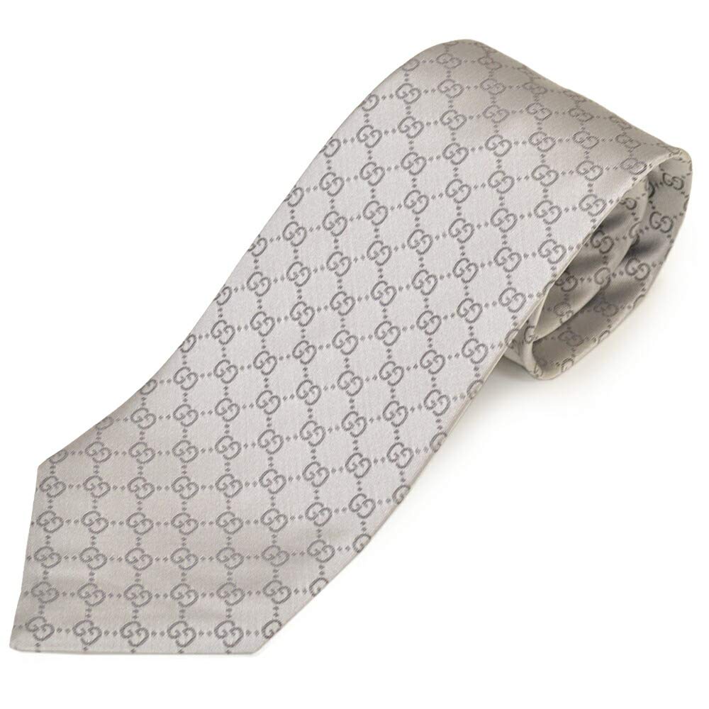 GUCCI Gucci brand tie GG pattern silver