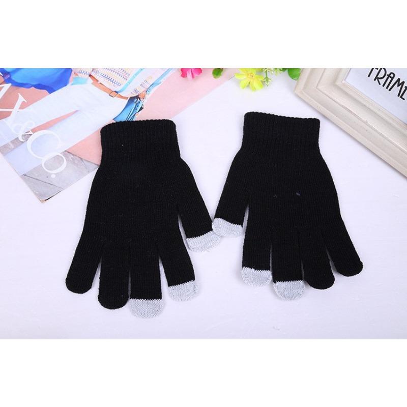 Korean Creative New Autumn and Winter Warm Knitted Magic Gloves Touch Screen Five-finger Gloves Acrylic Cycling Gloves